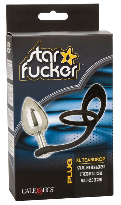Ballstretcher et Plug Bijou en métal XL TearDrop Star Fucker 8 x 4cm
