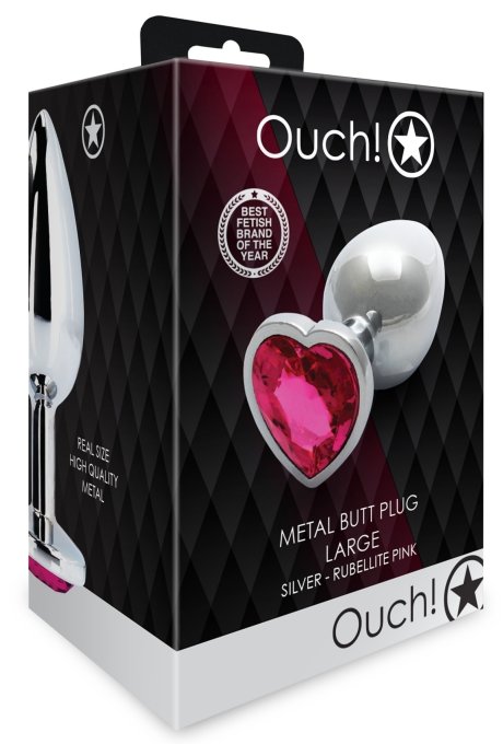 Bijou anal Heart Gem L 8 x 4cm Argenté-Rose