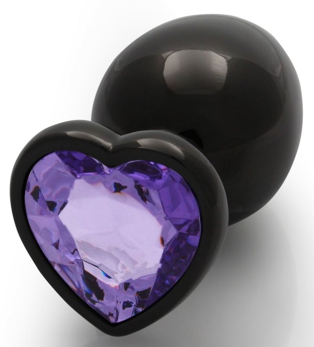 Bijou anal Heart Gem L 8 x 4cm Noir-Violet