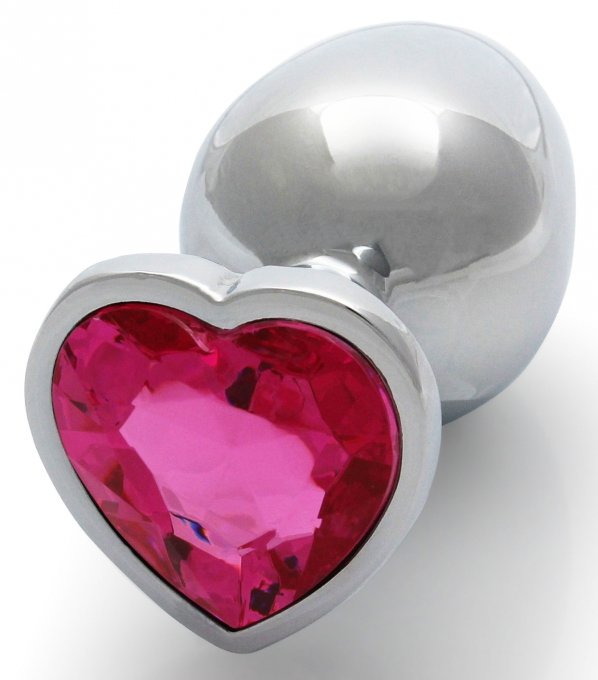 Bijou anal Heart Gem M 7 x 3.3cm Argenté-Rose