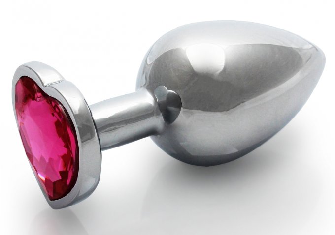 Bijou anal Heart Gem M 7 x 3.3cm Argenté-Rose