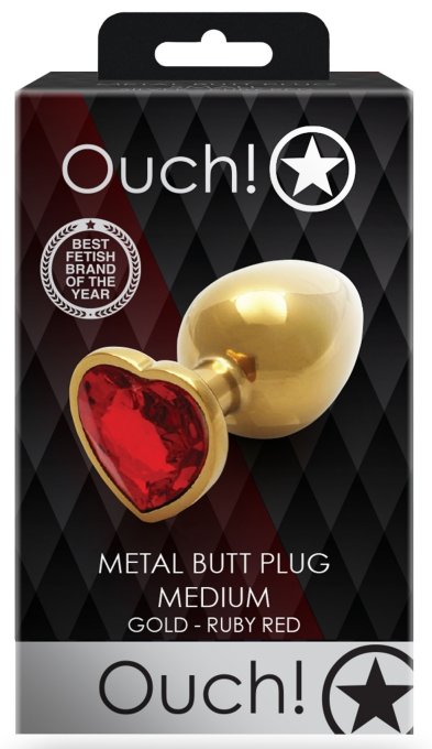 Bijou anal Heart Gem M 7 x 3.3cm Doré-Rouge
