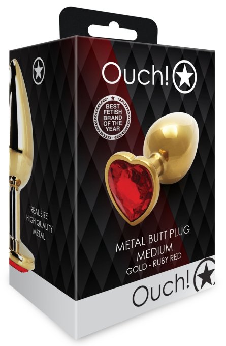 Bijou anal Heart Gem M 7 x 3.3cm Doré-Rouge