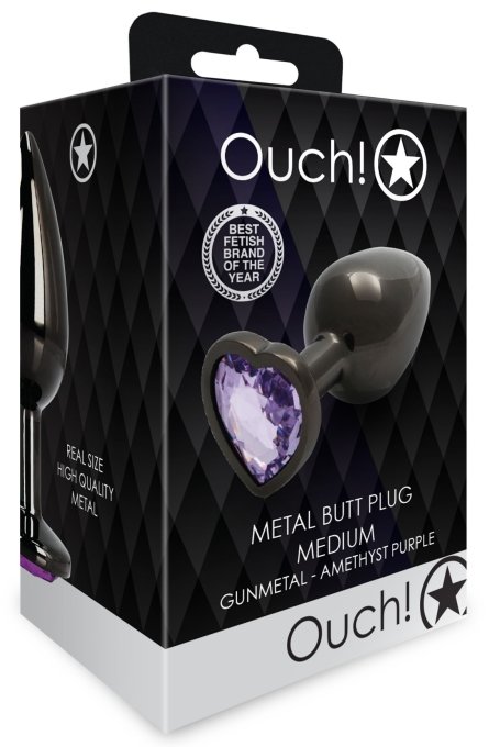 Bijou anal Heart Gem M 7 x 3.3cm Noir-Violet