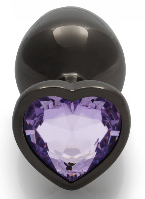 Bijou anal Heart Gem M 7 x 3.3cm Noir-Violet
