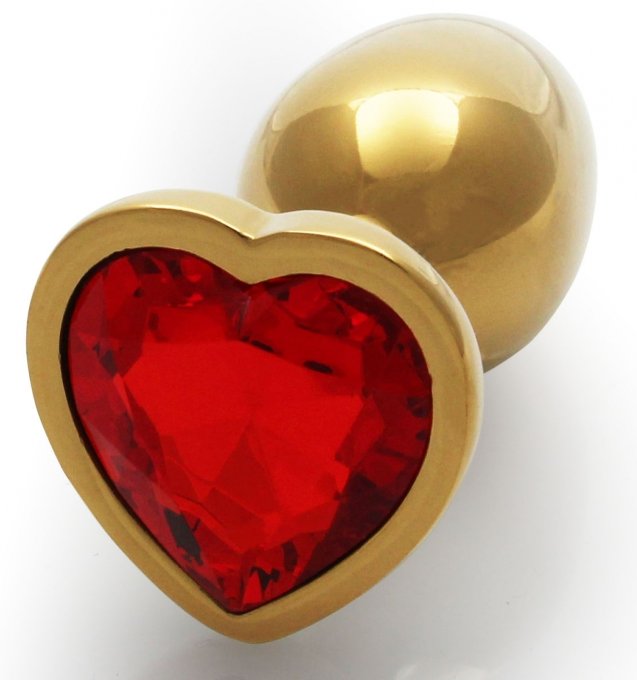 Bijou anal Heart Gem S 6 x 2.6 cm Doré-Rouge