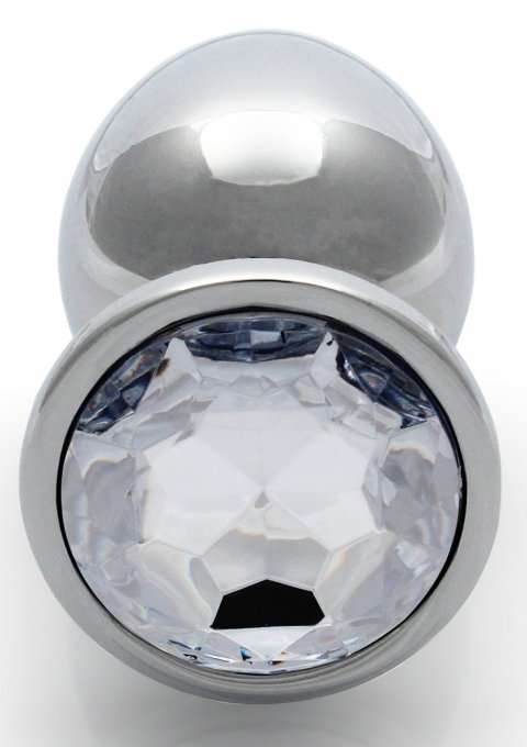 Bijou anal Round Gem L 8 x 4cm Argenté-Transparent