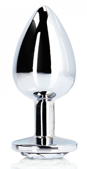 Bijou anal Round Gem L 8 x 4cm Argenté-Transparent