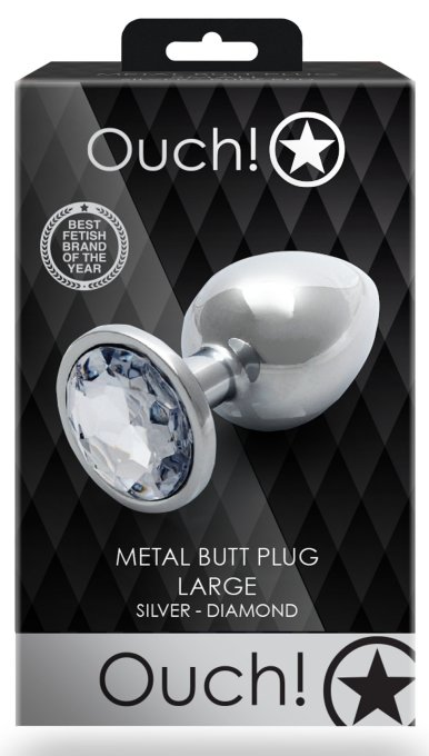 Bijou anal Round Gem L 8 x 4cm Argenté-Transparent