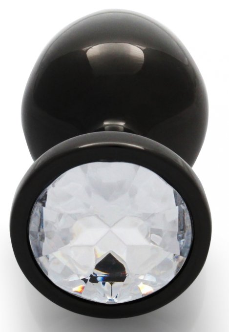 Bijou anal Round Gem M 7 x 3.3 cm Noir-transparent