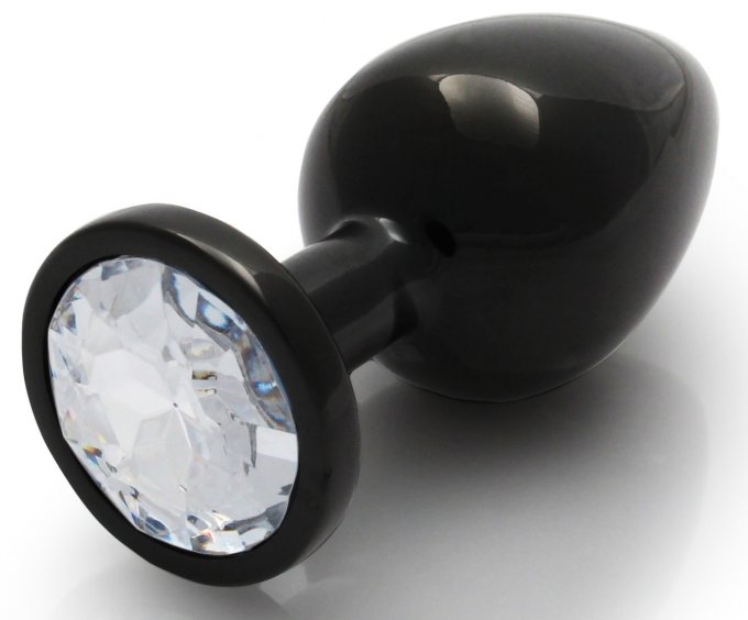 Bijou anal Round Gem M 7 x 3.3 cm Noir-transparent