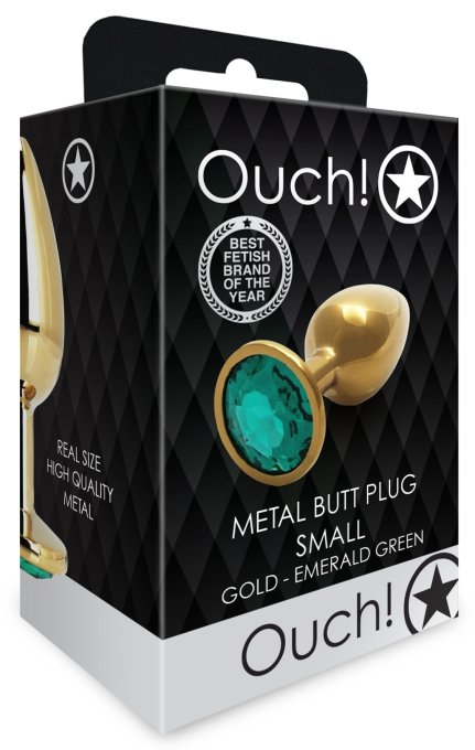Bijou anal Round Gem S 6 x 2.6 cm Doré-Vert