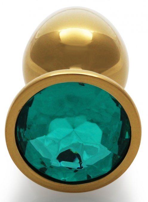 Bijou anal Round Gem S 6 x 2.6 cm Doré-Vert