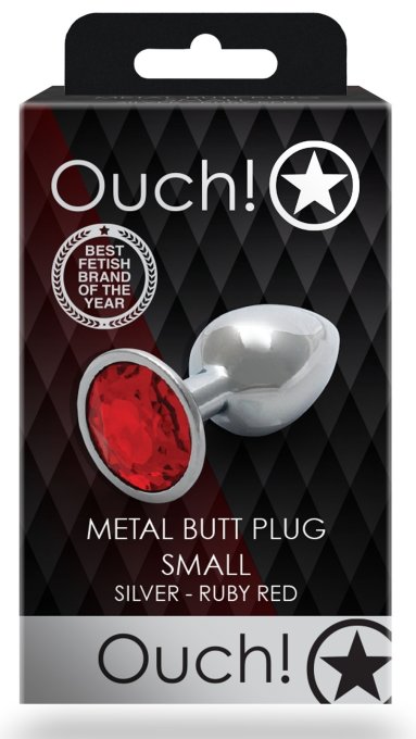 Bijou anal Round Gem S 6 x 2.6cm Argenté-Rouge