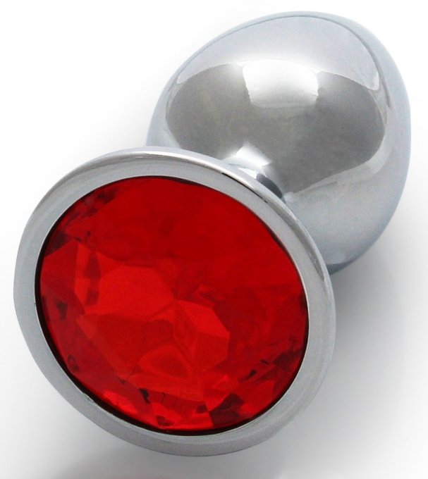 Bijou anal Round Gem S 6 x 2.6cm Argenté-Rouge