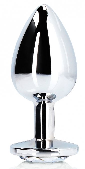 Bijou anal Round Gem S 6 x 2.6cm Argenté-Transparent