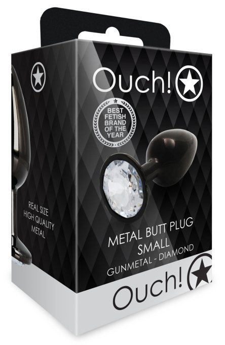 Bijou anal Round Gem S 6 x 2.6cm Noir-transparent