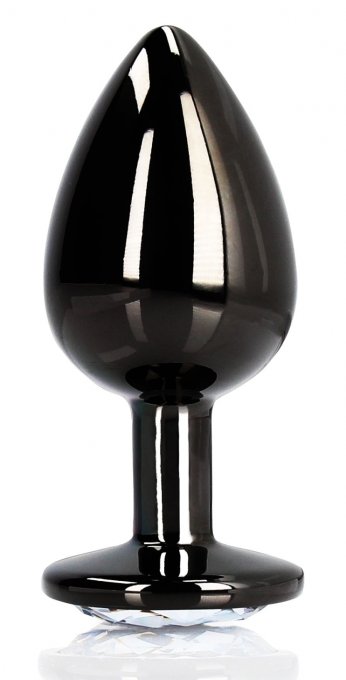 Bijou anal Round Gem S 6 x 2.6cm Noir-transparent