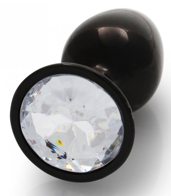 Bijou anal Round Gem S 6 x 2.6cm Noir-transparent