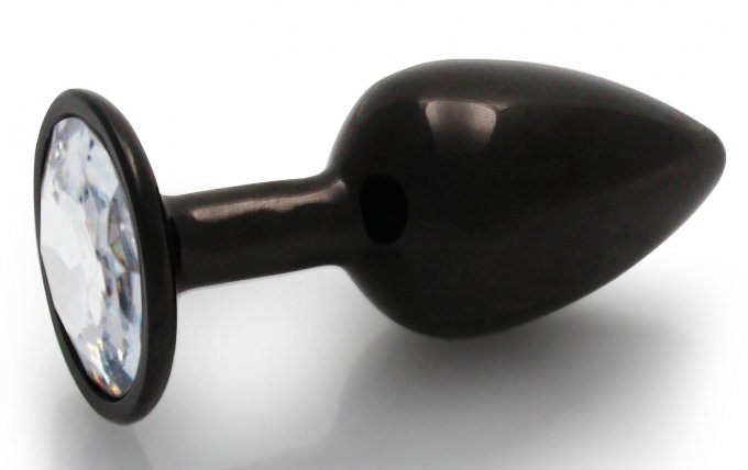 Bijou anal Round Gem S 6 x 2.6cm Noir-transparent