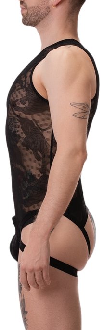 Body homme en dentelle ENVER Noir