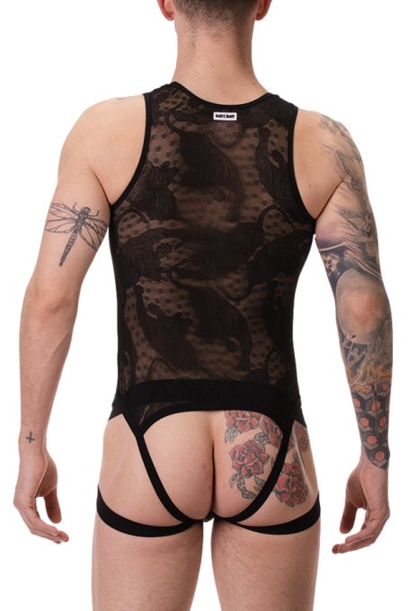 Body homme en dentelle ENVER Noir