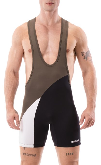 Body Singlet Luckenwalde Kaki-Noir-Blanc