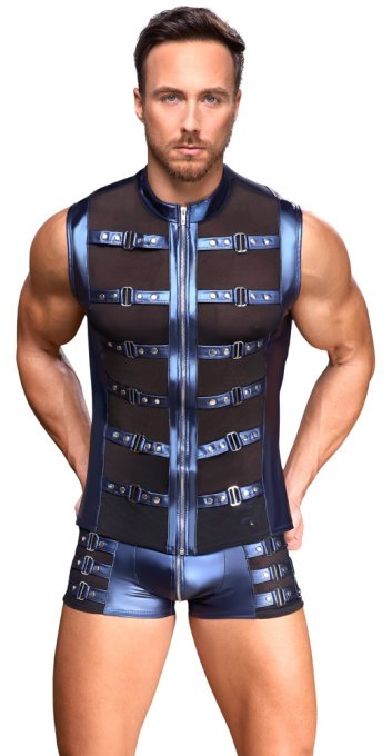 Boxer avec zip Eclino Bleu métallisé