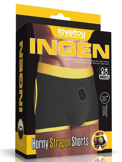 Boxer Bottomless pour Gode Horny Strapon Noir