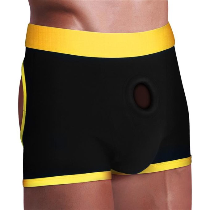 Boxer Bottomless pour Gode Horny Strapon Noir