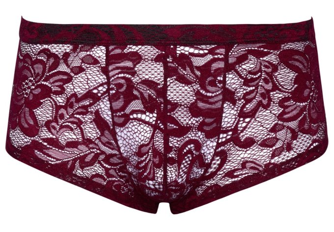 Boxer Dentelle FLINO Bordeaux
