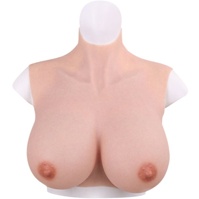 Buste Seins réalistes Silicone Col haut Bonnet B