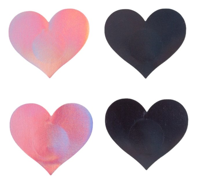 Cache-Tétons Wow boobs heart Bicolores