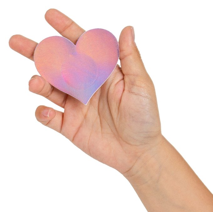 Cache-Tétons Wow boobs heart Bicolores