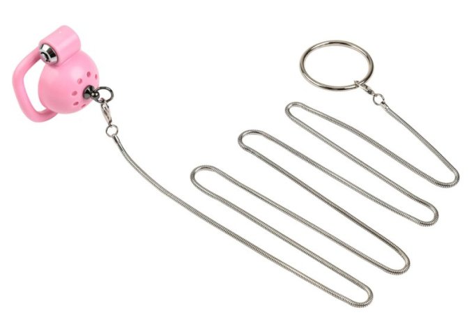 Cage avec laisse Round Leash 4 x 3.5 cm Rose