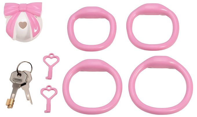 Cage Bowis 5 x 3 cm Blanche - Anneaux roses