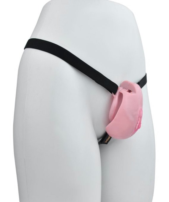 Cage de Chasteté avec Harnais Sislab 5.5 x 3.5cm Rose