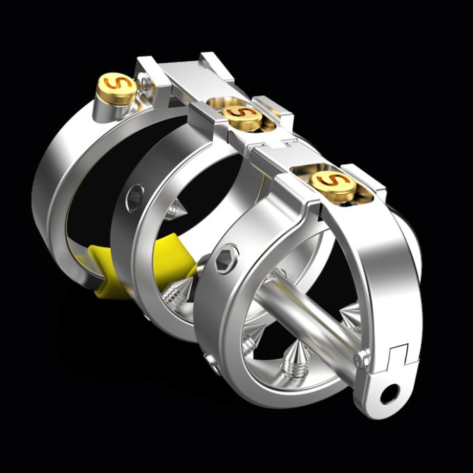 Cage de chasteté avec Tige Full Mechanic 6.5 x 3.5cm