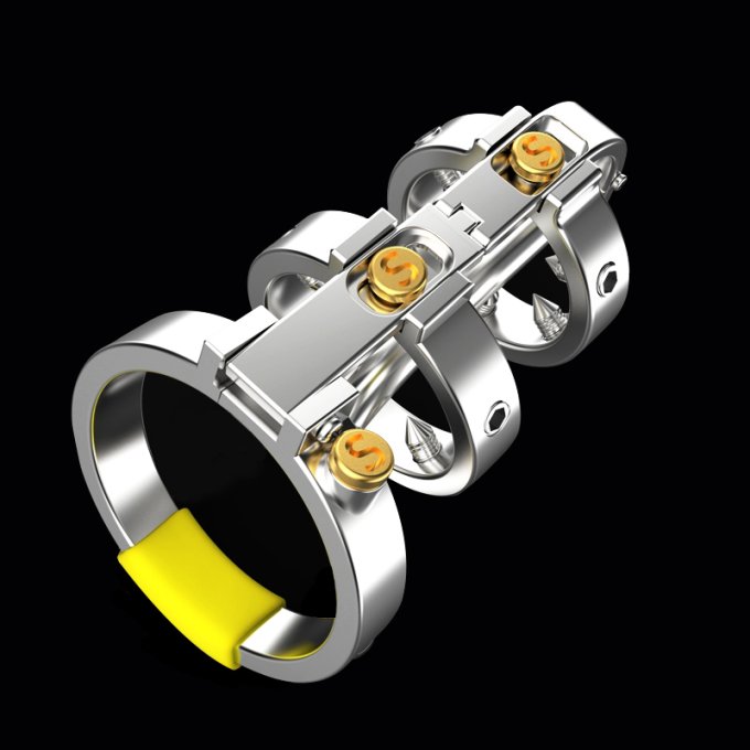Cage de chasteté avec Tige Full Mechanic 6.5 x 3.5cm