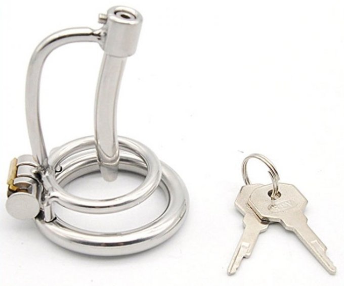 Cage de chasteté avec Tige Urètre 5cm - Diamètre 8mm
