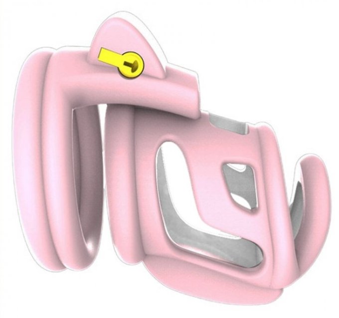 Cage de chasteté Cock Cuff 7.5 x 3 cm Rose-Blanc