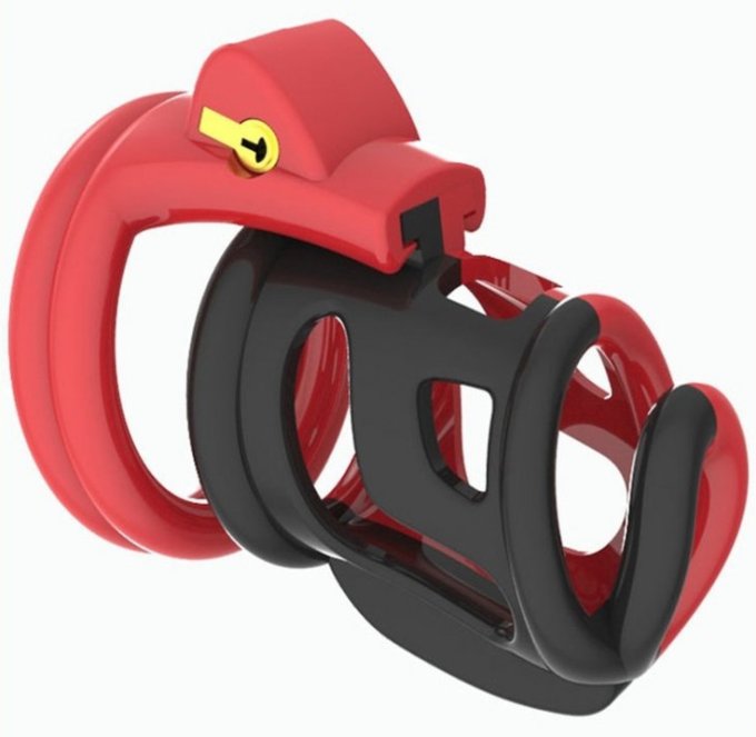 Cage de chasteté Cock Cuff 7.5 x 3 cm Rouge-Noir