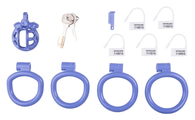 Cage de chasteté courte Lyfy 4 x 3.3cm Bleue