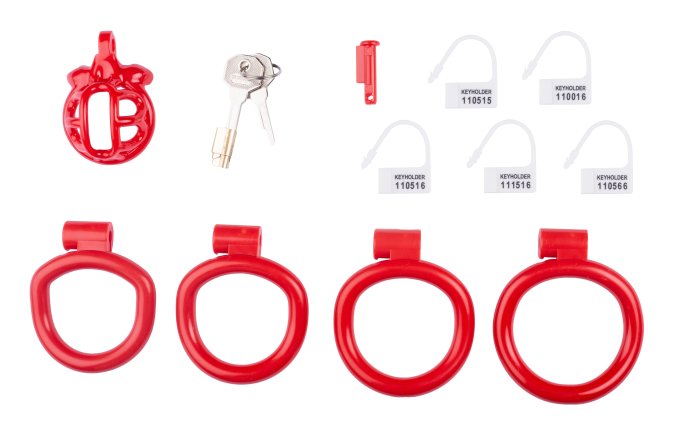 Cage de chasteté courte Lyfy 4 x 3.3cm Rouge