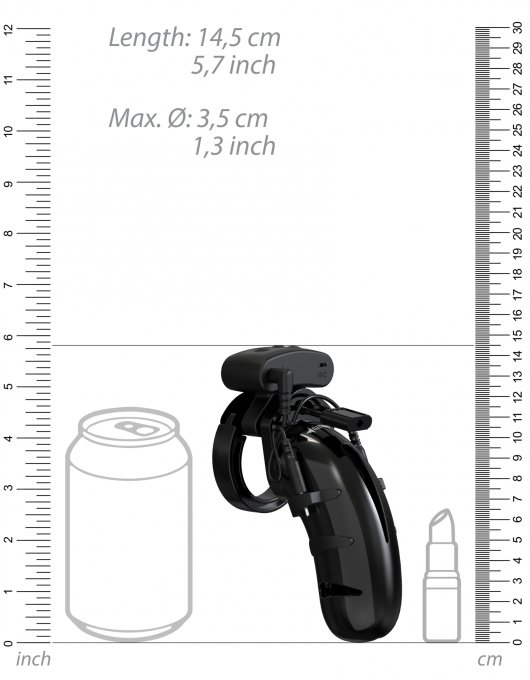Cage de chasteté Électro ManCage Modèle 22 - 11.5 x 3.4cm Noire