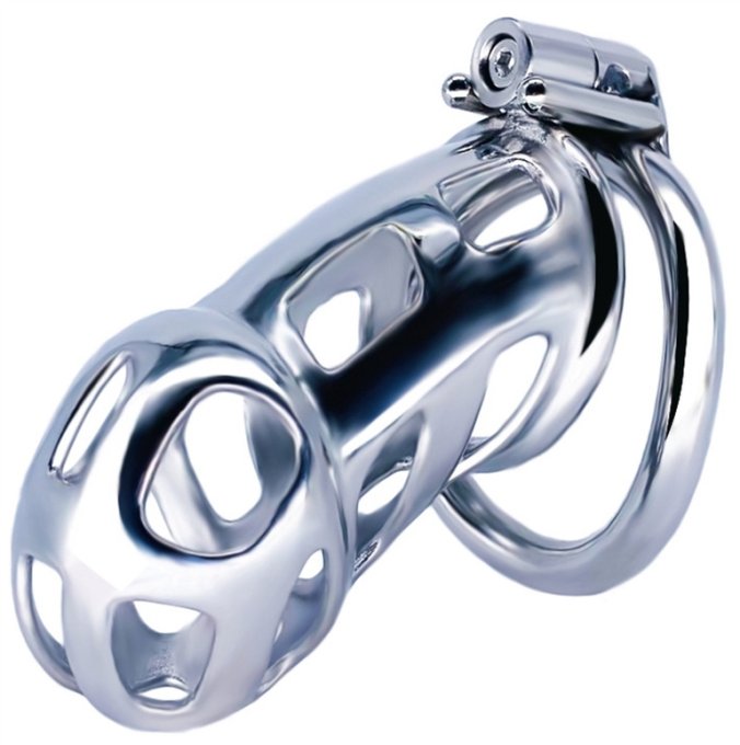 Cage de chasteté en métal Cobra Steel 10 x 3.7cm