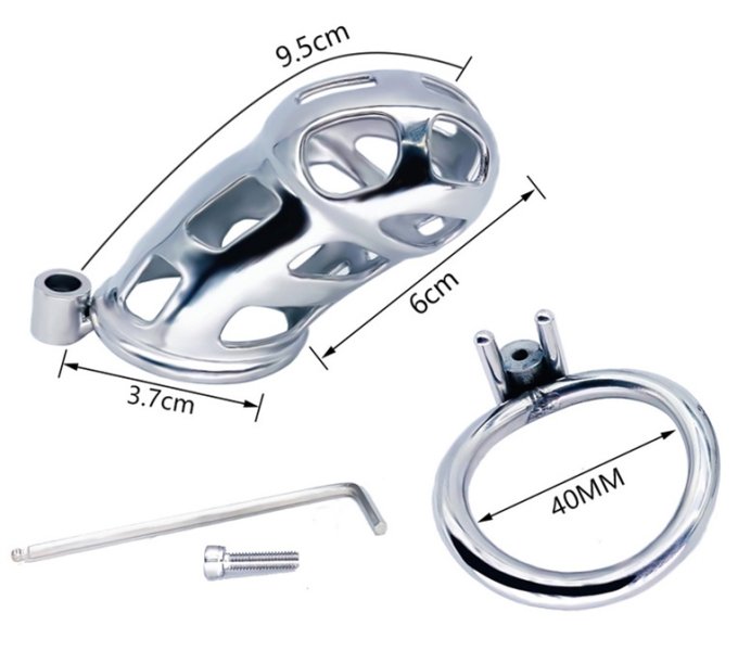Cage de chasteté en métal Cobra Steel 10 x 3.7cm
