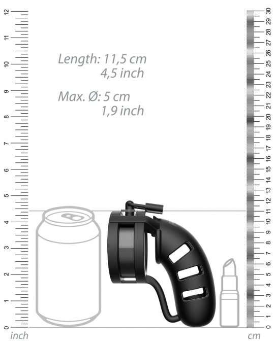 Cage de chasteté en silicone ManCage Modèle 19 - 11.5 x 3.2cm