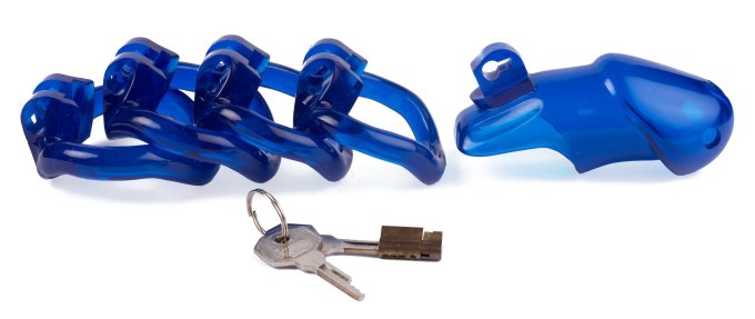 Cage de chasteté Lock Up 9.4 x 3.2cm Bleue