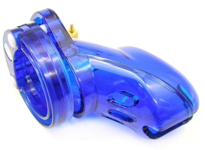 Cage de chasteté Locky 8 x 3.3cm Bleu